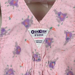 Vintage OshKosh B'gosh Pink Bunny Overalls 6-9 Months USA