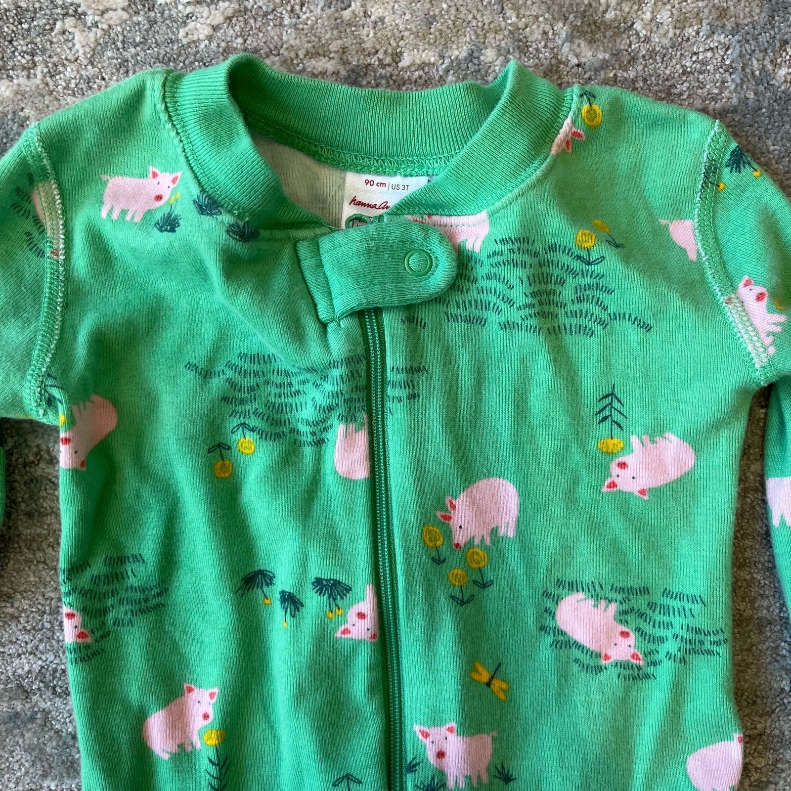 Hanna Andersson Green Farm Footie Pajamas 90 cm 3T