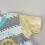 Load image into Gallery viewer, Vintage Doe Spun Striped Sailing Shortall Romper 3-6 Months
