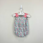 Load image into Gallery viewer, Janie and Jack Ditsy Floral Bow Romper 3-6 Months
