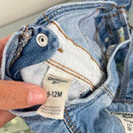 Load image into Gallery viewer, OshKosh B'gosh Floral Cuff Blue Jean Overalls 9-12 Months
