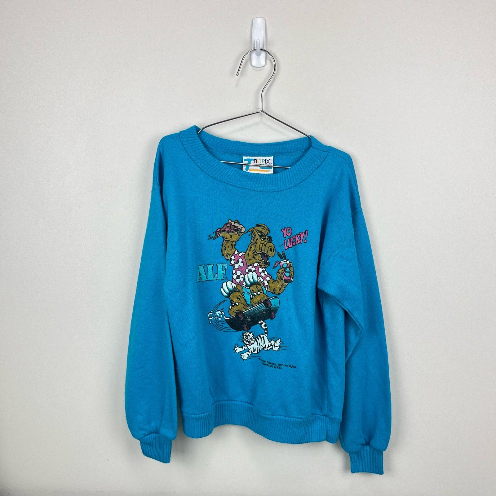 Vintage Tropix Zone Alf Skateboarding Sweatshirt 10/12 USA