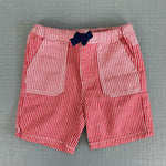 Load image into Gallery viewer, Mini Boden Marine Ticking Stripe Red Shorts 6-12 Months NWT
