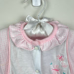 Load image into Gallery viewer, Vintage Baby Dior Pink Ruffle Butterfly Coverall Footie
