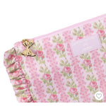 Load image into Gallery viewer, LoveShackFancy Blooming Heirloom Zip Pencil Case Ruffles Strawberry Macaroon NWT
