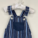 Load image into Gallery viewer, Hanna Andersson Y2K Blue Striped Shortalls 70 cm 6-12 Months
