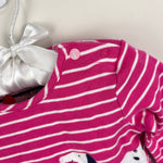 Load image into Gallery viewer, Joules Dazzle Organic Cotton Artwork Dress Pink Applique Cat Dog 9-12 Months
