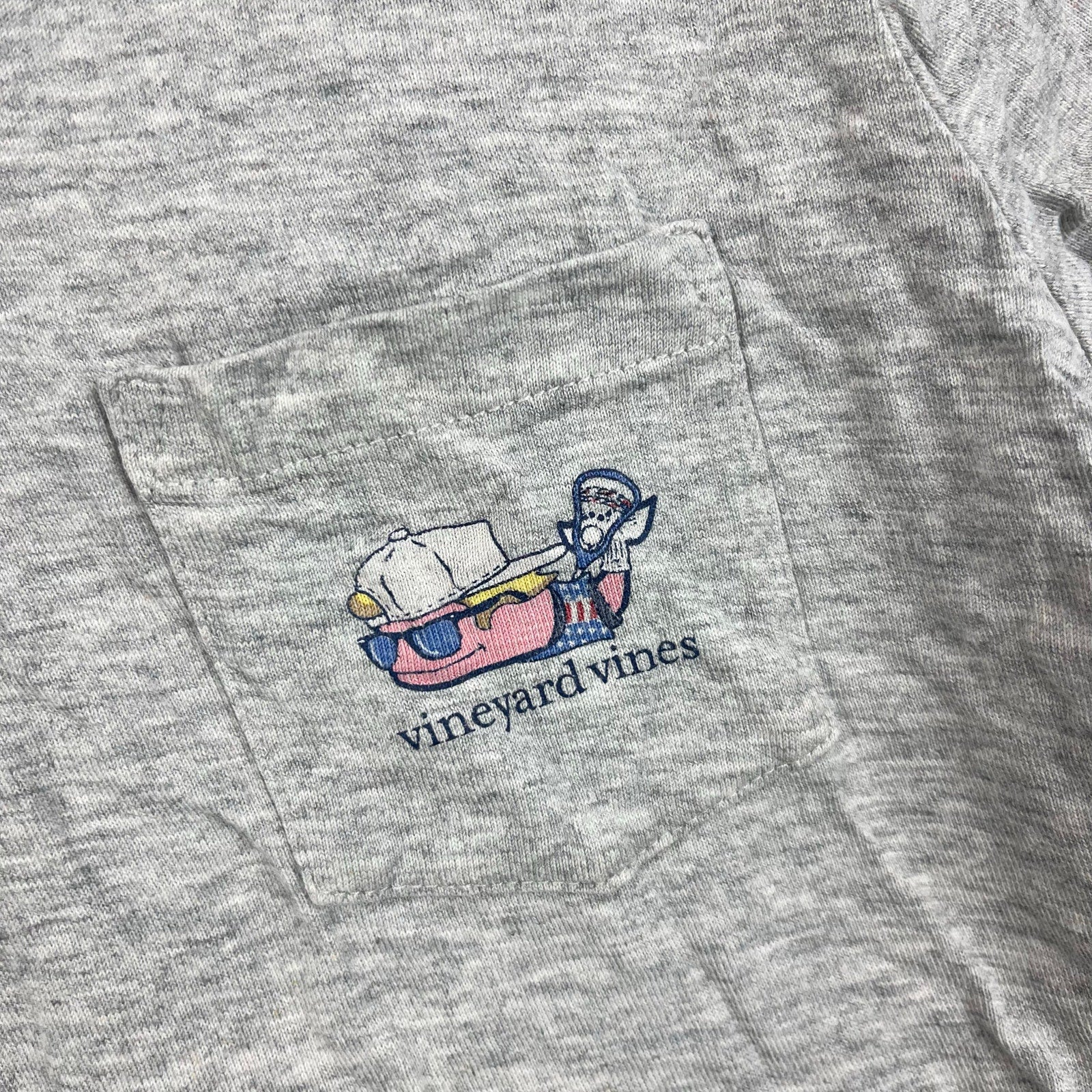 Vineyard Vines Gray Heather Lax Bro Whale Pocket T-Shirt 5T