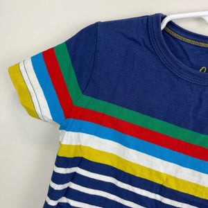 Mini Boden Breton T-Shirt Starboard Blue Rainbow 4-5