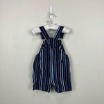 Load image into Gallery viewer, Hanna Andersson Y2K Blue Striped Shortalls 70 cm 6-12 Months
