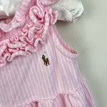 Load image into Gallery viewer, Ralph Lauren Ruffled Knit Bubble Shortall Pink 18 Months
