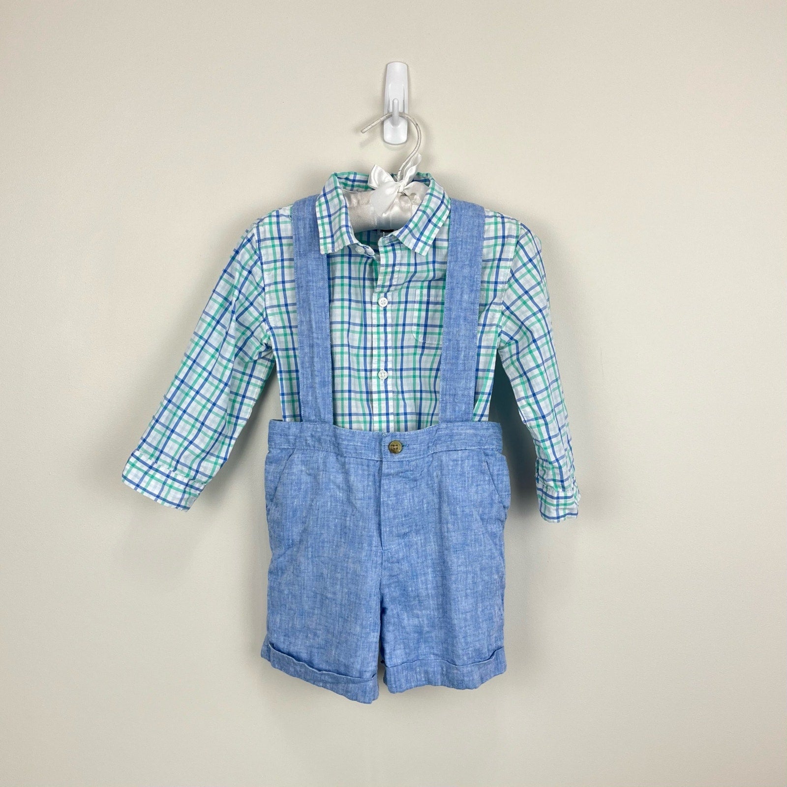 Janie and Jack Plaid Poplin Bodysuit 18-24 Months