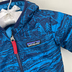 Load image into Gallery viewer, Patagonia Boys' Reversible Down Sweater Hoody Jacket Balkan Blue 6-12 Months

