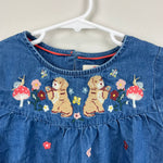 Load image into Gallery viewer, Mini Boden Logo Woven Embroidered Dress Mid Vintage Denim 5-6
