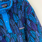 Load image into Gallery viewer, Vintage 90s Patagonia Synchilla Snap-T Fleece Blue Purple Leaf Kids 10
