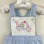 Load image into Gallery viewer, Vintage Judy Philippine Blue Baseball Sunsuit Romper 12 Months
