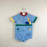 Load image into Gallery viewer, Vintage Applique Safari Shortall Romper 18 Months
