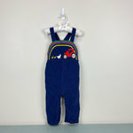 Load image into Gallery viewer, Mini Boden Woven Logo Overall Set Starboard Blue Farm 18-24 Months
