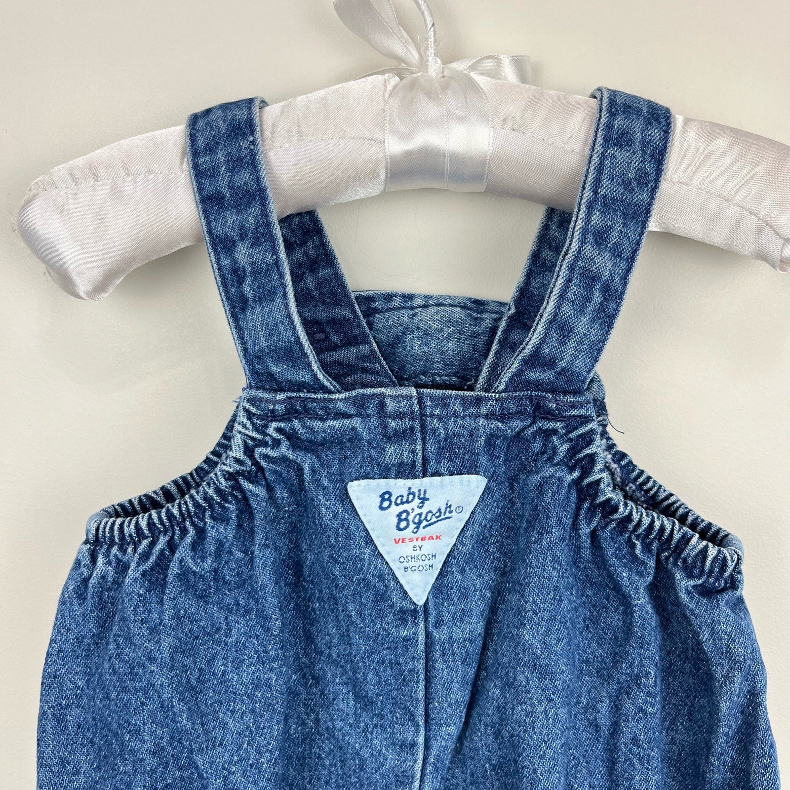 Vintage OshKosh B'gosh Blue Jean Footie Overalls 3-6 Months