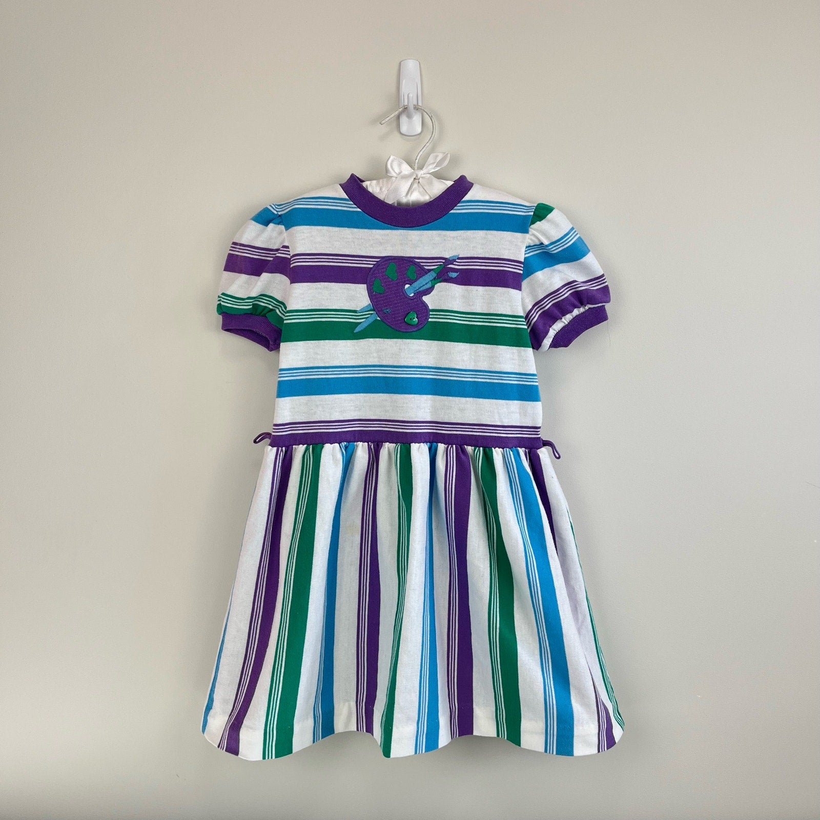 Vintage Healthtex Striped Artist Dress 6 USA