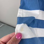 Load image into Gallery viewer, Crewcuts Short Sleeve Blue and White Striped Rugby Shirt M 8-9
