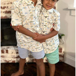 Load image into Gallery viewer, Caribbean Joe Kids Short Sleeve Collared Beach Shirt S 5/6
