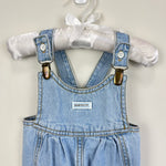 Load image into Gallery viewer, Vintage Guess Blue Jean Pleated Clip Overalls 6 Months USA
