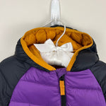 Load image into Gallery viewer, L.L. Bean Infants’ Ultralight 650 Down Bunting Snowsuit Purple Black 3-6 Months
