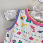 Load image into Gallery viewer, Vintage Gymboree Pastel Ruffle Bow Beach Romper Sun Suit Layette 0-3 Months
