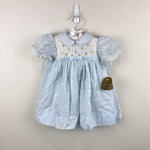 Load image into Gallery viewer, Vintage Michael De Leon Hand Smocked Blue Dress Baby Girl Large NWT
