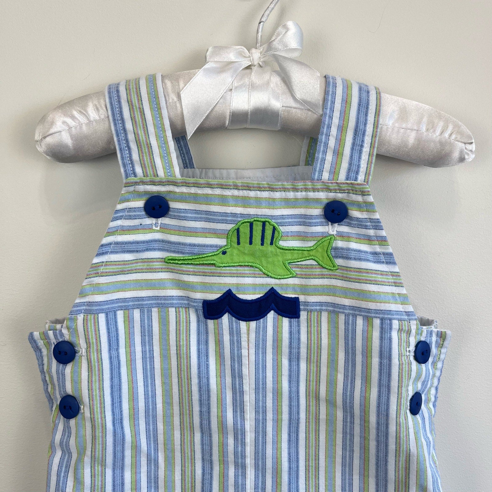 Florence Eiseman Striped Fish Shortall 9 Months