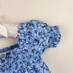 Load image into Gallery viewer, Janie and Jack Baby Floral Smocked Romper Silver Lake Blue 6-12 Months
