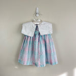 Load image into Gallery viewer, Vintage Samara Pastel Plaid Seersucker Bird House Dress 18 Months
