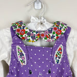 Load image into Gallery viewer, Mini Boden Cord Dungaree Set Aster Purple Pin Spot Bunny 12-18 Months
