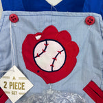 Load image into Gallery viewer, Vintage Tiny Tots Original Baseball Romper Set 24 Months NWT
