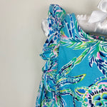 Load image into Gallery viewer, Lilly Pulitzer Girls Judith Romper Bermuda Blue Turtle XS 2-3
