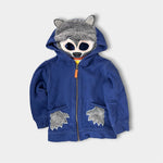 Load image into Gallery viewer, Mini Boden Novelty Hoodie Starboard Blue Wolf 3-4
