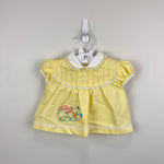 Load image into Gallery viewer, Vintage Cradle Togs Embroidered Cat Yellow Dress Diaper Set Lace Ruffle Small NWOT
