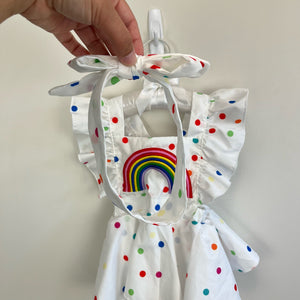 Baby Girl Rainbow Polka Dot Ruffle Romper 70 cm