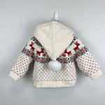 Load image into Gallery viewer, Hanna Andersson Gnome Hood Holiday Sweater Jacket Dear Deer 60 cm 3-6 Months
