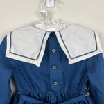 Load image into Gallery viewer, Vintage Winnie the Pooh Navy Blue Smocked Sailboat Dress 4T
