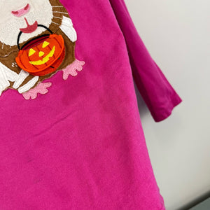 Mini Boden Halloween Appliqué T-shirt Tickled Pink Guinea Pig 5-6