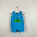 Load image into Gallery viewer, Vintage Mulberry Street Reversible Blue Jon Jon Romper 9 Months
