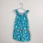 Load image into Gallery viewer, Mini Boden Blue Tropical Bird Floral Romper Playsuit 6-7
