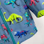 Load image into Gallery viewer, Hatley Zip Up Rain Jacket Dangerous Dinos 3T

