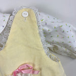 Load image into Gallery viewer, Vintage Cradle Togs Yellow Footie Cat Overalls Set 0-6 Months
