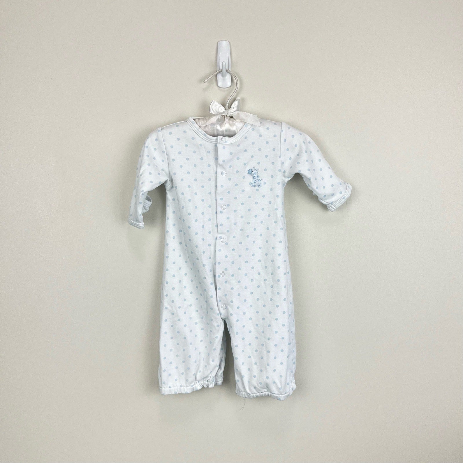 Kissy Kissy Blue Polka Dot Giraffe Converter Sleep Gown Small