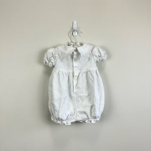 Vintage White Lace Bow Romper 12 Months