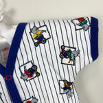 Load image into Gallery viewer, Vintage Cotton Club Striped Bunny Bear Bike Romper Bodysuit 3-6 Months
