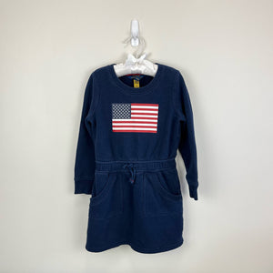 Ralph Lauren Girls Flag Blend Fleece Dress Navy 5T